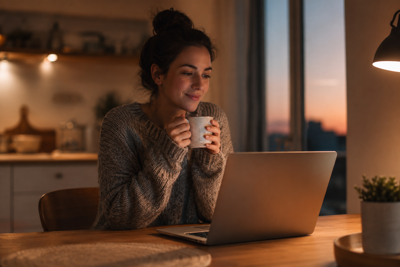 Professional enjoying an evening after completing work